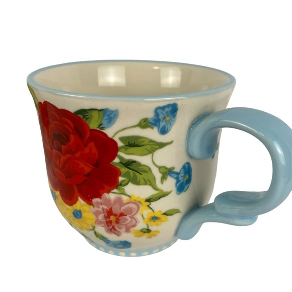 Pioneer Woman Sweet Rose Bundle: Ceramic Mini Crock Utensil Holder & 14.5 Oz Mug - Picture 7 of 9